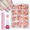 Falsche Nägel Tips Set - 240 Stück Press On Nails Kurz Square Nageltips Soft Gel Nail Tips, Weiß Rosa Gradient Natürliche Künstlich Falsche Nägel zum Aufkleben für Frauen DIY (Pink Gradient, 240x)