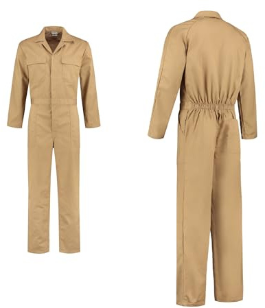 Overall Kombi beige Größe 44-64 Arbeitsoverall Arbeitsanzug, KFZ Werkstatt, Tischler, Karneval, Fasching (52)