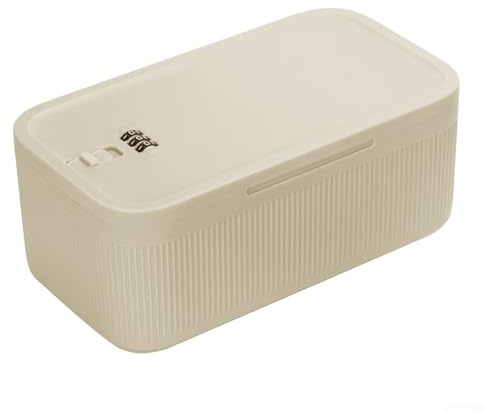 ZiStarlilife Digital Storage Box Electronic Device Storage Container with Lock System for Compact Security Box for Phone Digital Items Time Management Office Home(Meters white)