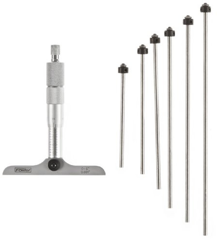 Fowler 52-225-116-0, Vernier Depth Micrometer with 0-6 Measuring Range