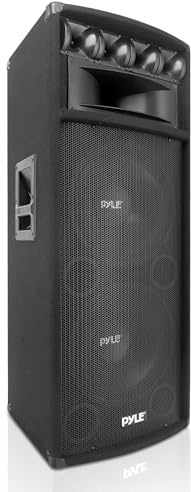 PylePro PA Lautsprecher 1600W Passiv – 2x12 Subwoofer, 3-Wege Soundsystem mit Tragegriffen, robustes Gehäuse für DJ, Bühne, Heimkino, Events und Partys