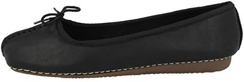 Clarks Women's Freckle Ice Ballet Flats, Black Leather, 4 UK