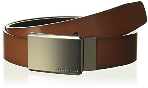Perry Ellis Men's Portfolio Bonded Leather Reversible Belt, Brn30, 34