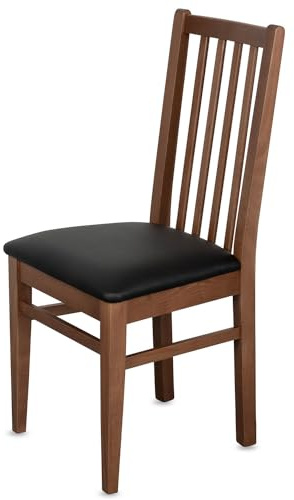 Staboos Esszimmerstühle 2er Set Massivholz Buche, Nussbaum - Schwarz CH07
