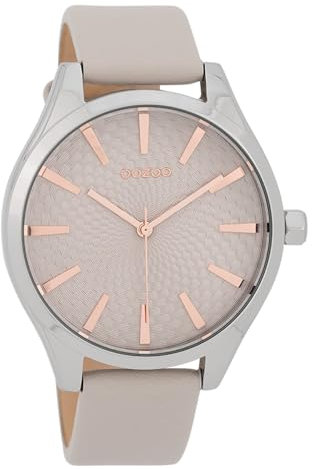 Oozoo Damenuhr 43 mm Design-Zifferblatt Hellgrau C9685