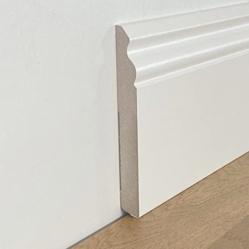 57,6ml di BATTISCOPA ZOCCOLINO DUCALE in FIBRA DI LEGNO COMPATTA 120X15 BIANCO