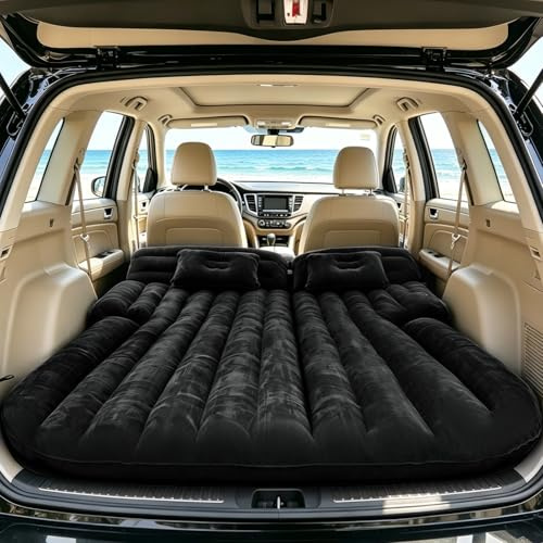 Icelus Inflatable SUV Air Mattress Camping Bed Inflatable Thickened Car Air Mattress,195×130 cm Truck Mattress,Car Travel Sleeping Bed for Universal SUV