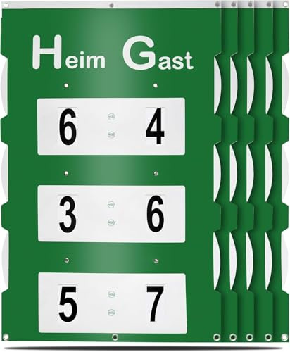 ac sport Tennis Spielstand Anzeigetafel L, Spielstandanzeige, professionelle Tennistafel, Indoor-Outdoor, 60x90cm, 5 Stück