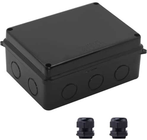 Electrical Box, Outdoor Waterproof Box IP65 Junction Box with Reserved Holes,ABS Plastic Project Box Power Cord Enclosure Black 5.9 x 4.3 x 2.8 inch(150x110x70mm)