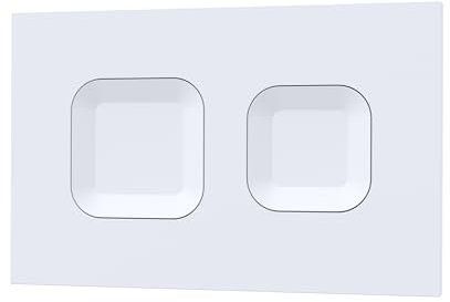 nuie XTY009PS1 Bathroom Accessories Modern Dual Flush Plate with Square Buttons, 267 x 170 x 11mm, Matt White