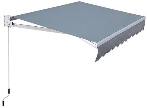 LJFDXD Manuelle Markisenüberdachung für die Terrasse, Einziehbare Fenstertür Markisen für den Garten, UV-beständiger und Wasserdichter Polyester-Sonnenschutz, für Balkon, Innenhof, Restaurant (Size :