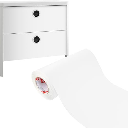 DecoMeister Papel Decorativo Adhesivo Para Muebles Blanco Mate Lámina Para Forrar Puerta Armario Vinilo Autoadhesivo Impermeable Para Exterior Mesa Encimera Pegatina Para Cocina En Rollo 33x800 cm