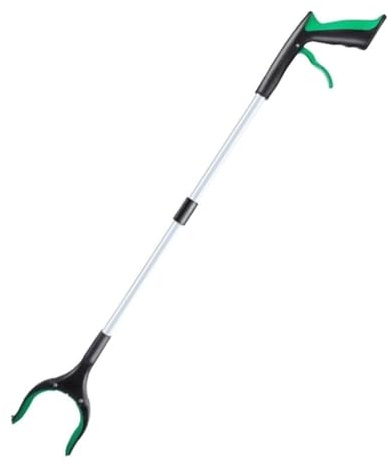 YUNFANOZ Pinzas Extensibles Larga, Pinza Larga, Recogedor Plegable, Giratorio, Ligero y Reforzado para residuos y Basura(Green)