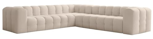 Friderik Baloo Corner Corner Sofa, 300 x 300 cm, Comfort with HR Foam and Wave Springs, Tiffany Fabric (Beige)