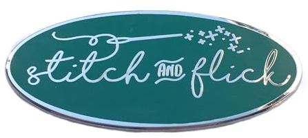 Stitch and Flick (Green/Silver) Hard Enamel Needle Minder