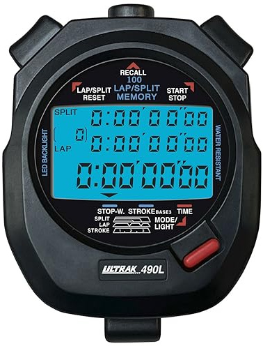 ULTRAK 490L - LED Backlight 100 Dual Split Memory Stopwatch