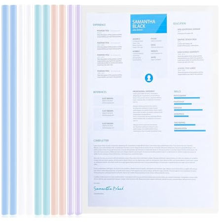 Kunststoff A4 Sliding Bar Binder, A4 Kunststoff Bericht Abdeckungen, Ordnerschieber, 10 Stück Klemmschienen, Schiebebinder, Sliding Bar Bindern, Für Zuhause Schule Büro Dokumente Klassifizierung