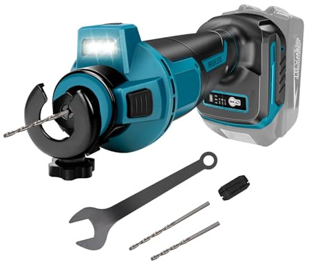 Cordless Drywall Cutter for Makita 18V LXT Battery (No Battery), Brushless Cut-Off Saw, 32000 RPM, Toolless Depth Adjustment with LED Light, for Cutting on a Variety of Wall Panelling