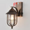 Pageone Industrial Aussenlampe mit Bewegungsmelder 3 Beleuchtungsmodi, Schwarz Gold Außenlampe aus Metall Käfig und Glas Schirm, Lampe mit Bewegungsmelder Aussen Vintage für Terrasse (Schwarz Gold)