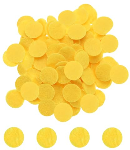 QUARKZMAN 500pz Cerchi di Feltro Rotondi, 10mm 3/8 Pad di Feltro Pre-tagliati in Feltro Non Tessuto Mini Cerchi di Feltro per Progetti di Cucito Fai da Te Artigianato, Giallo
