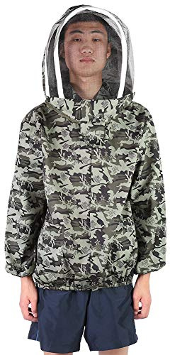 Cryfokt Chaqueta Protectora de Apicultura, Traje de Abeja Duradero con Doble Cremallera para Adultos en Poliéster y Algodón para Apicultores de Todo el Mundo