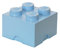 LEGO Storage Brick 4 Knobs Light Royal Blue - Stackable Plastic Storage Box with Lid for Kids and Adults Desk Organizer and Toy Box - 5.6L Capacity