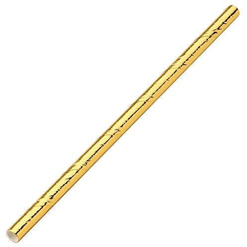Gold Paper Cocktail Straw 5.5inch - Pack of 250 - Short 5mm Bore Paper Cocktail Straws