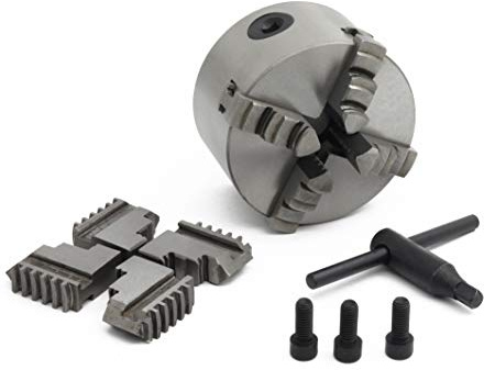 RATTMMOTOR 4 4-Jaw K12-100mm Self-Centering Lathe Linkage Chuck 3500R/Min 60N.m 10KN, Precision Machining Center Wood Metal Lathe Chuck 16mm Through-Hole for CNC Router Engraver Milling Machine