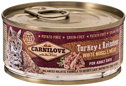CARNILOVE FELINE ADULT PAVO RENO CAJA 12X100GR