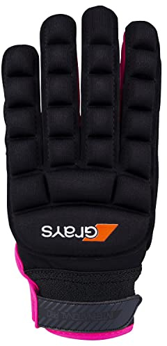 2021 Grays Hockey International Pro Glove Full Finger Protection - Black Pink (Small, Left)