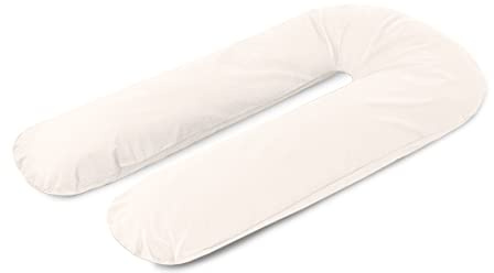 A ATH COLLECTION Pregnancy Pillow 9 FT, U Shaped Full Body Pillow, Nursing, Support and Maternity Pillow for Pregnant Women with Removable Cotton Zip Cover (9 FT, Cream)