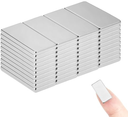 40 Pezzi Magneti al Neodimio Rettangolari, 20x10x2mm Mini Calamite Rettangolari, Forte Magnete di Terre Rare, Magneti Neodimio Extra Forti per Lavagnetta Magnetica, Frigoriferi, Ufficio, DIY