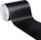 ZZLBZN Carbon Fibre Vinyl Wrap, 5m Roll Black Protective Film Car Sticker, Door Sill Protector Strips, Universal Car Accessories, 3D Effect for Car Door & Rear Bumper
