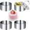 Anello di Mousse, Anelli Dessert, Anelli di Cibo Rotondi, 4PCS con Pressa Anelli Torta Acciaio Inossidabile Stampo per Anelli da Forno Coppapasta Tondi Tondi Stampo Dolci