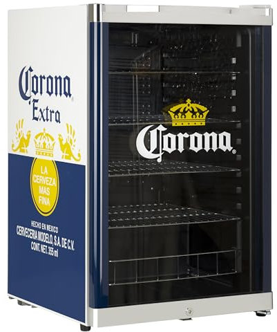 °CUBES Corona Kühlschrank, 115L Fassungsvermögen, mit Glastür und 4 Einlegeböden
