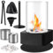 Kazaigou Bio Ethanol Tischkamin für Garten Terrasse Balkon Tisch Deko, Ethanol Kamin Indoor Tischkamin Ethanol Tischfeuer Indoor & Outdoor, Schwarz