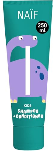 Naïf - Shampoo e Balsamo 2 in 1 per bambini - Deterge e ammorbidisce i capelli - Formula delicata - 0% SLES - Dermatologicamente testato - Di origine naturale- 250 ml