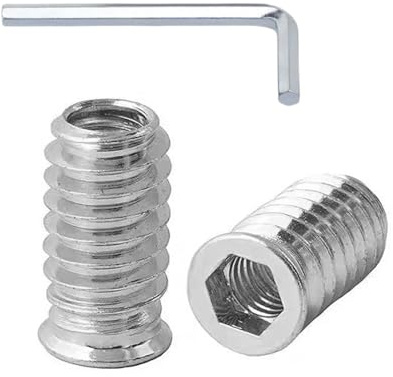 HAISHANG 20 pcs M4x15mm Threaded Insert Nuts, Flanged Hex Socket Nuts, Carbon Steel Insert Nut with Hex Drive Head Screw in Nut for Wood Furniture