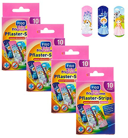 varivendo Barnplåster set prinsessmotiv 40 stycken ansvarsskydd | Lämplig för känslig hud, ventilerande material, säkert grepp, olika format, färgglada mönster