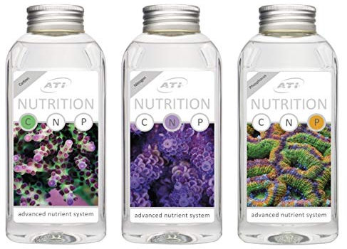 ATI Set Bundle Nutrition C N P - Kohlenstoff, Stickstoff, Phosphor organische Verbindungen + Nährstoffe für Meerwasser Aquarium