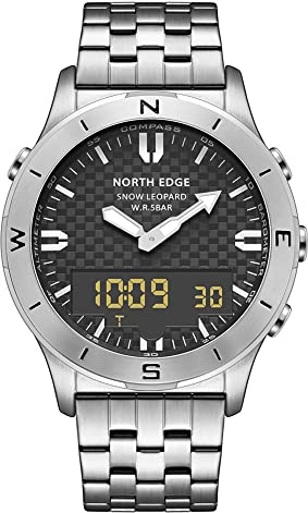 TPWEWRX Montres pour Hommes 50M étanche Montre-Bracelet Pilote en Acier Inoxydable Montres numériques analogiques Montres automatiques pour Hommes Hommes Affaires Montre habillée pour Hommes