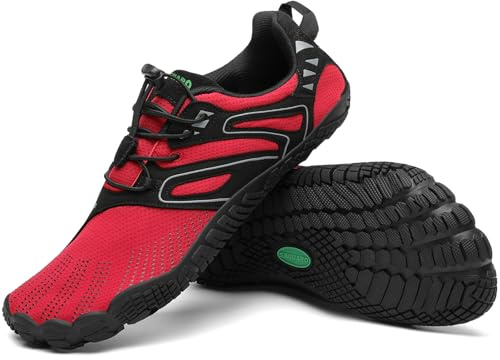 SAGUARO Vitality IV - Zapatos Barefoot Zapatillas Mujer Hombre Minimalistas Zapatillas de Barefoot Calzado para Wide Tox Box Rojo Persa,Gr.38