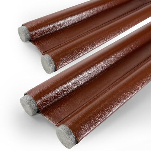 gaoduanluoluo 2 Pezzi Paraspifferi Sottoporta per Porte Blindate e Porte Interne, Guarnizione Porta Doppio, per Polvere, Antivento, Isolamento Acustico - 96 cm (Marrone)
