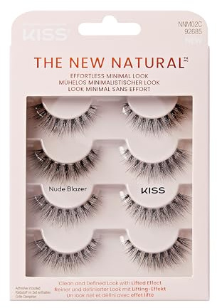 KISS The New Natural False Eyelashes Full Strip Lash Multipack 02, 4 Pairs