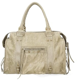 Gave Lux Damen-Umhängetasche aus echtem Wildleder. Handwerkliches Produkt. Hergestellt in Italien GLX220609023FBG Hellgrün 41x28x13 cm