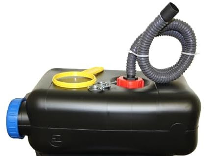 Abwassertank Kanister Resteboy 19 Liter mit Schlauch und Schelle I Camping Wohnmobil Garten Wassertank Reisen