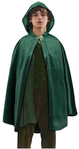 keland Umhang Hobbit herr der Ringe Kostüm mit LOTR Blattbrosche (Medium)