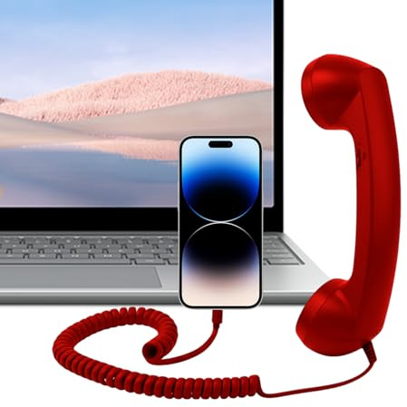 Duroecsain Adaptador De Teléfono Retro - con Micrófono Tipo-C Retro Clásico Suministros Hogareños | Teléfono Móvil De Estilo Clásico | para Hogar Cocina Sala De Estar Cama Mesita De Noche Baño
