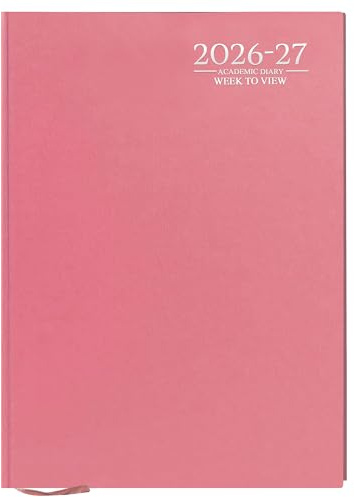 G4GADGET 2026-2027 Academic Diary A5 Week To View Pink Hardback – August 2026 to July 2027 Weekly Planner, Student Teacher School Organizer, Timetable & Appointment Year Planner