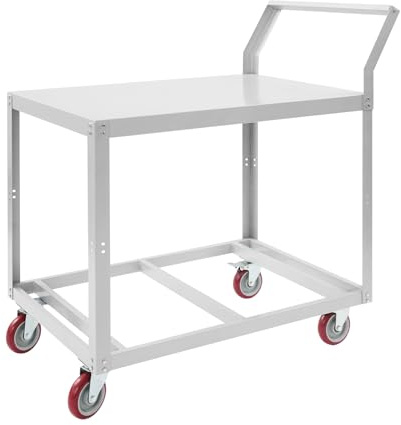 Carrello a rotelle in acciaio, portatile, da lavoro, da officina, con manico, capacità di carico 158,76 kg, tavolo da lavoro con ruote 89,91 x 59,94 x 106,43 cm